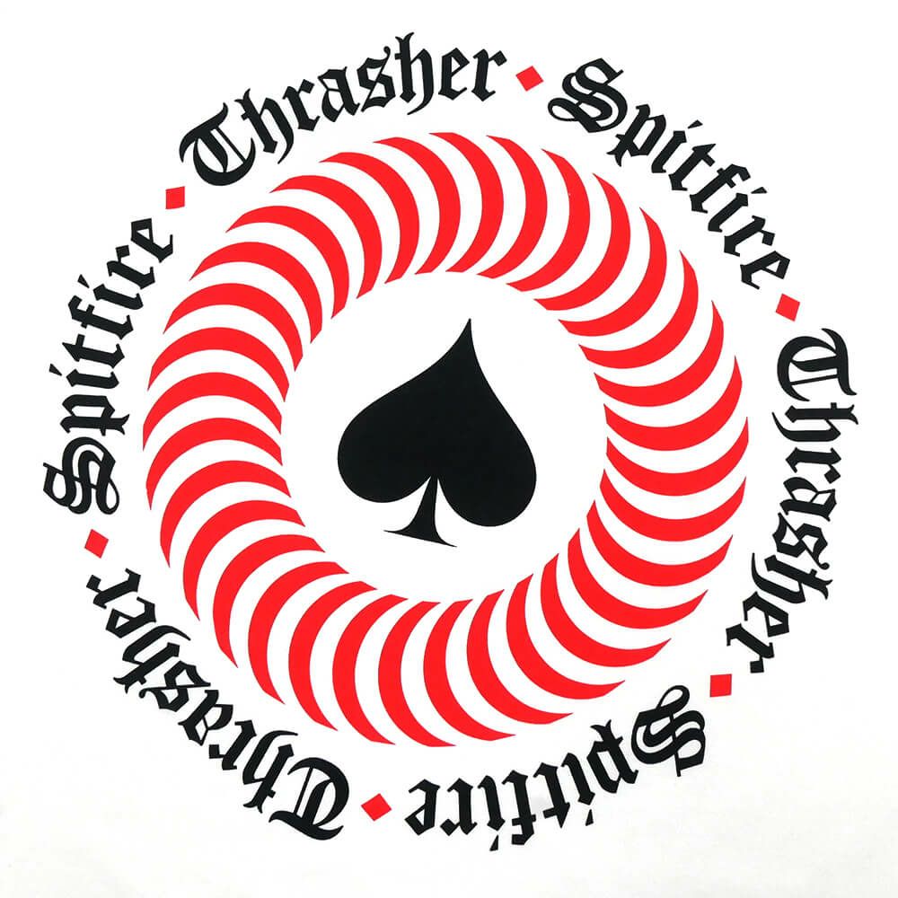 THRASHER T-SHIRT スラッシャー Tシャツ THRASHER x SPITFIRE THE END OATH WHITE（US企画） スケートボード スケボー 3