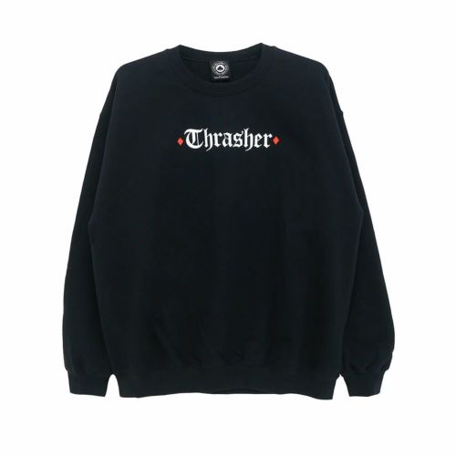 THRASHER CREW SWEAT スラッシャー トレーナー THRASHER x SPITFIRE THE END OATH BLACK（US企画） スケートボード スケボー 1