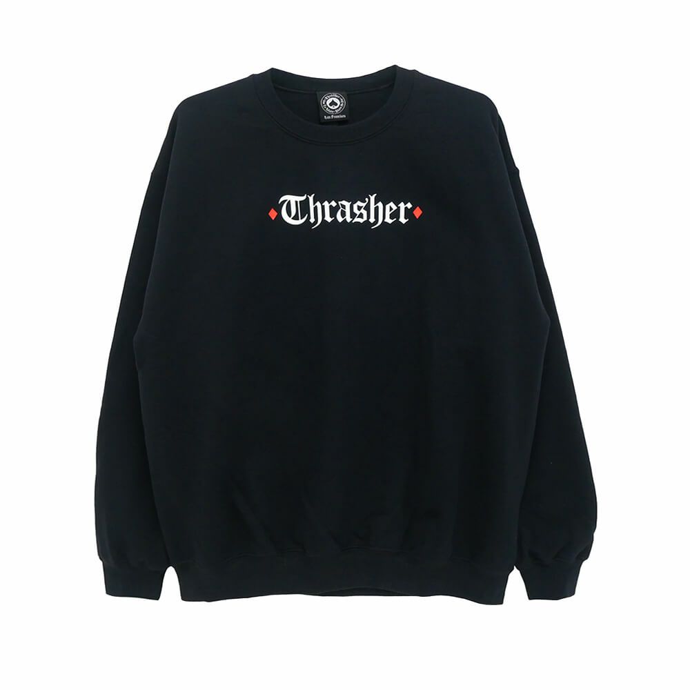 THRASHER CREW SWEAT スラッシャー トレーナー THRASHER x SPITFIRE THE END OATH BLACK（US企画） スケートボード スケボー 1