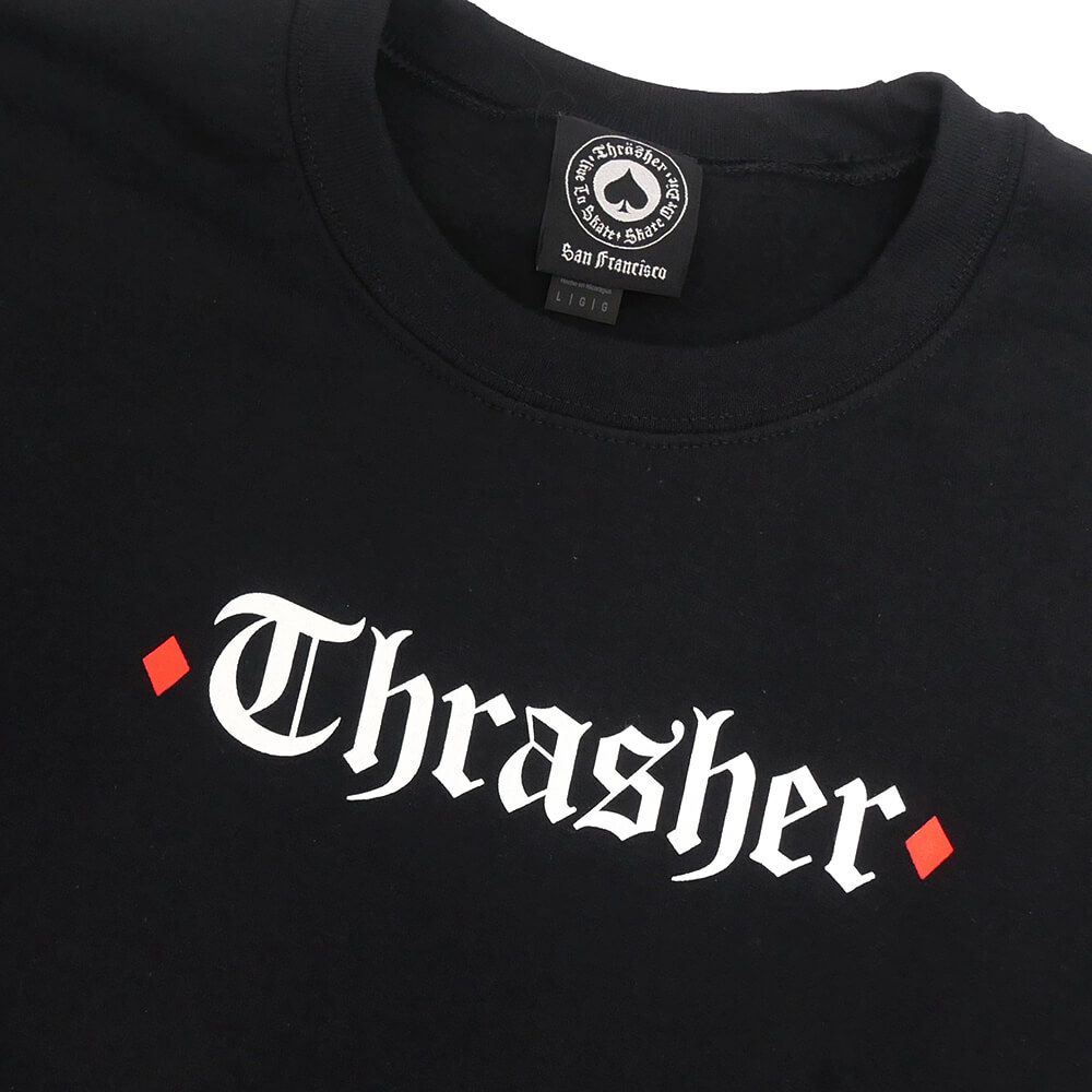 THRASHER CREW SWEAT スラッシャー トレーナー THRASHER x SPITFIRE THE END OATH BLACK（US企画） スケートボード スケボー 2