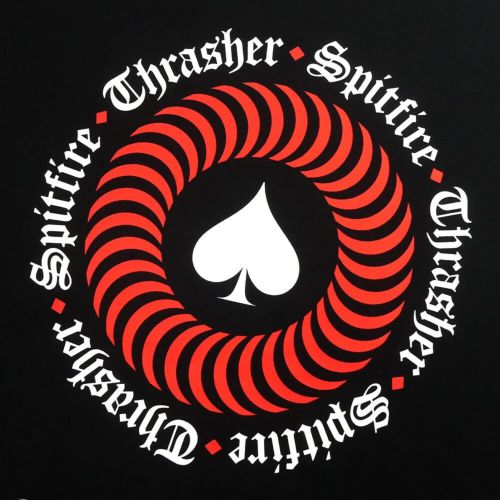 THRASHER CREW SWEAT スラッシャー トレーナー THRASHER x SPITFIRE THE END OATH BLACK（US企画） スケートボード スケボー 3