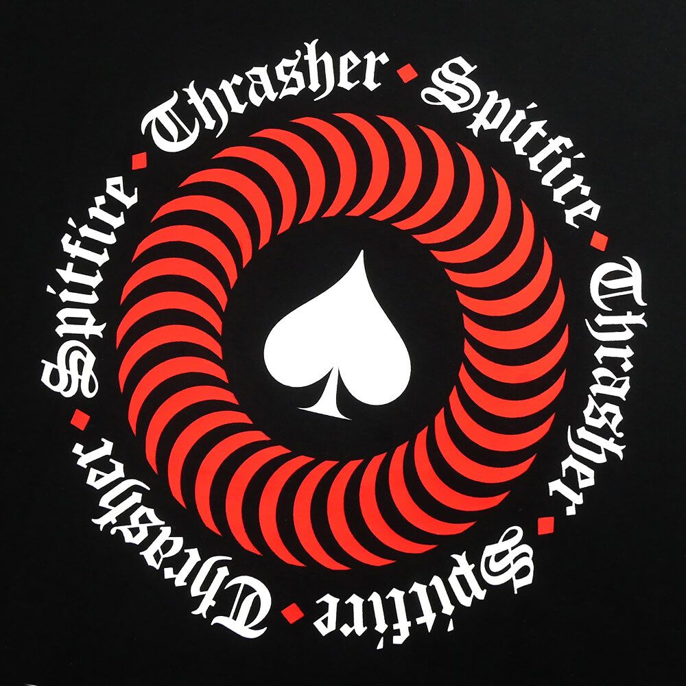 THRASHER CREW SWEAT スラッシャー トレーナー THRASHER x SPITFIRE THE END OATH BLACK（US企画） スケートボード スケボー 3