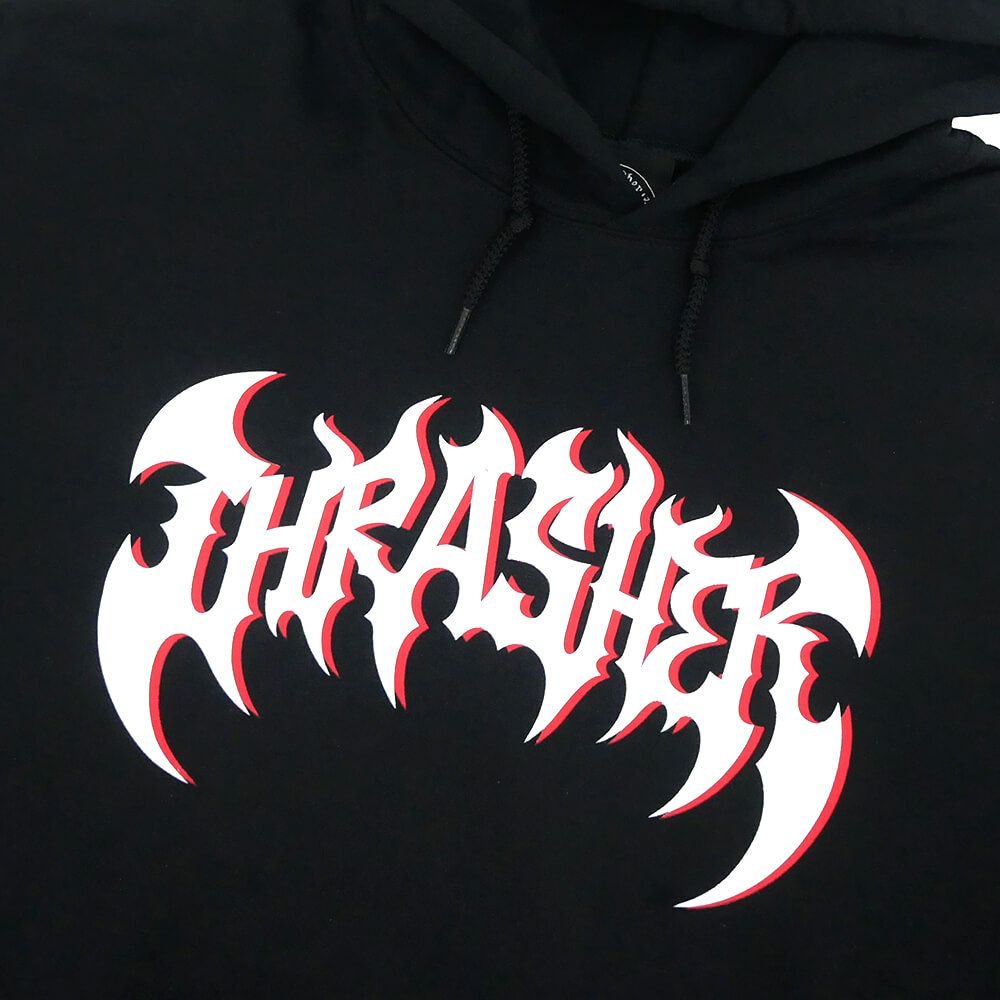 THRASHER HOOD スラッシャー パーカー HEAVY METAL BLACK（US企画） スケートボード スケボー 1