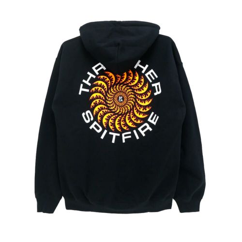 THRASHER HOOD スラッシャー パーカー THRASHER x SPITFIRE CLASSIC SWIRL BLACK（US企画） スケートボード スケボー 