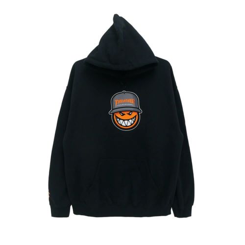 THRASHER HOOD スラッシャー パーカー THRASHER x SPITFIRE SF LOC BLACK（US企画） スケートボード スケボー 