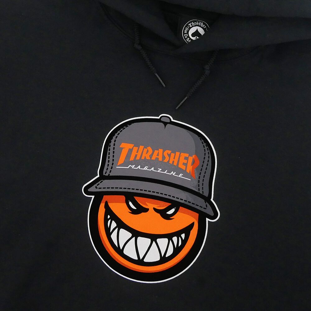 THRASHER HOOD スラッシャー パーカー THRASHER x SPITFIRE SF LOC BLACK（US企画） スケートボード スケボー 1