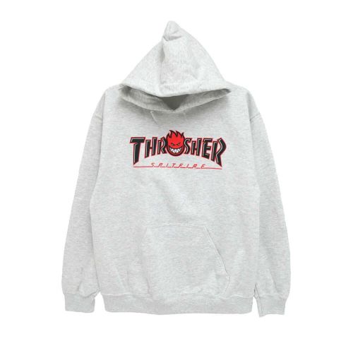 THRASHER HOOD スラッシャー パーカー THRASHER x SPITFIRE BIGHEAD OUTLINE ASH（US企画） スケートボード スケボー 