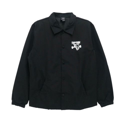 THRASHER JACKET スラッシャー ジャケット THRASHER x SPITFIRE THRASH & BURN COACH BLACK スケートボード スケボー 1