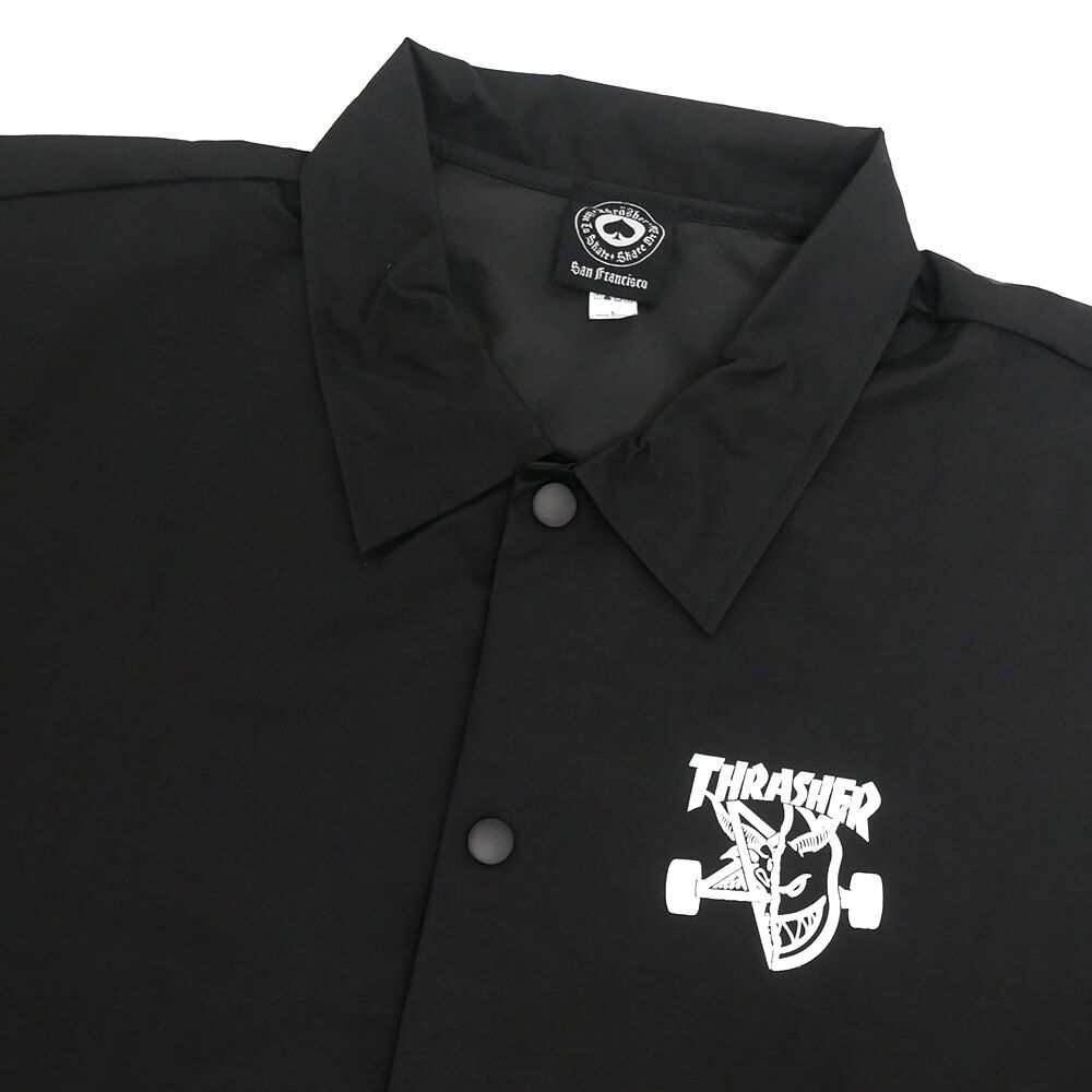 THRASHER JACKET スラッシャー ジャケット THRASHER x SPITFIRE THRASH & BURN COACH BLACK スケートボード スケボー 2