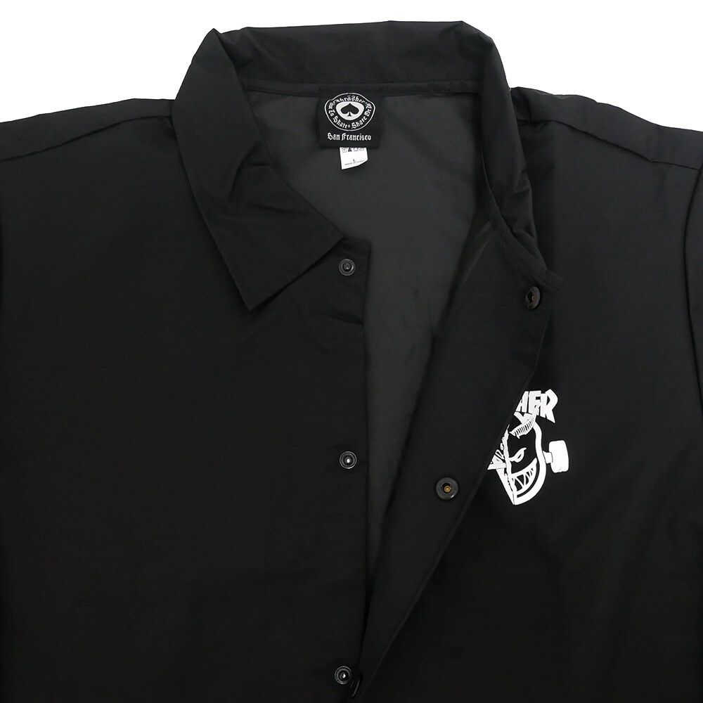 THRASHER JACKET スラッシャー ジャケット THRASHER x SPITFIRE THRASH & BURN COACH BLACK スケートボード スケボー 3