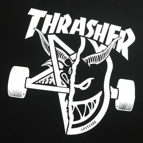 THRASHER JACKET スラッシャー ジャケット THRASHER x SPITFIRE THRASH & BURN COACH BLACK スケートボード スケボー 6