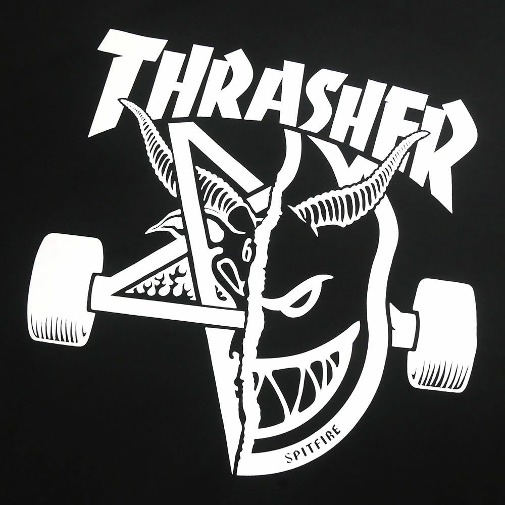 THRASHER JACKET スラッシャー ジャケット THRASHER x SPITFIRE THRASH & BURN COACH BLACK スケートボード スケボー 6