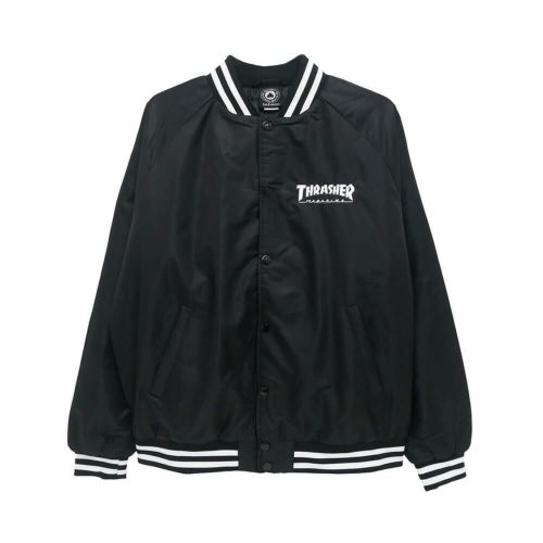 THRASHER JACKET スラッシャー ジャケット MAG LOGO DUGOUT BLACK スケートボード スケボー 