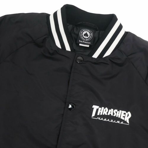 THRASHER JACKET スラッシャー ジャケット MAG LOGO DUGOUT BLACK スケートボード スケボー 1