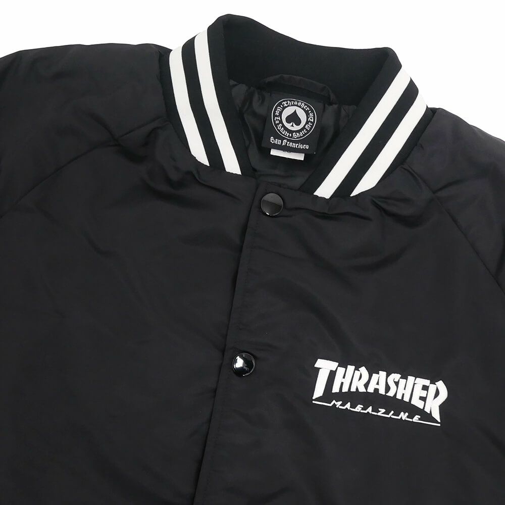 THRASHER JACKET スラッシャー ジャケット MAG LOGO DUGOUT BLACK スケートボード スケボー 1