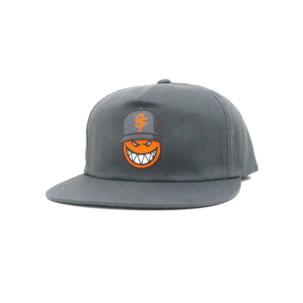 THRASHER CAP スラッシャー キャップ THRASHER x SPITFIRE SF LOC SNAPBACK CHARCOAL（US企画） スケートボード スケボー 