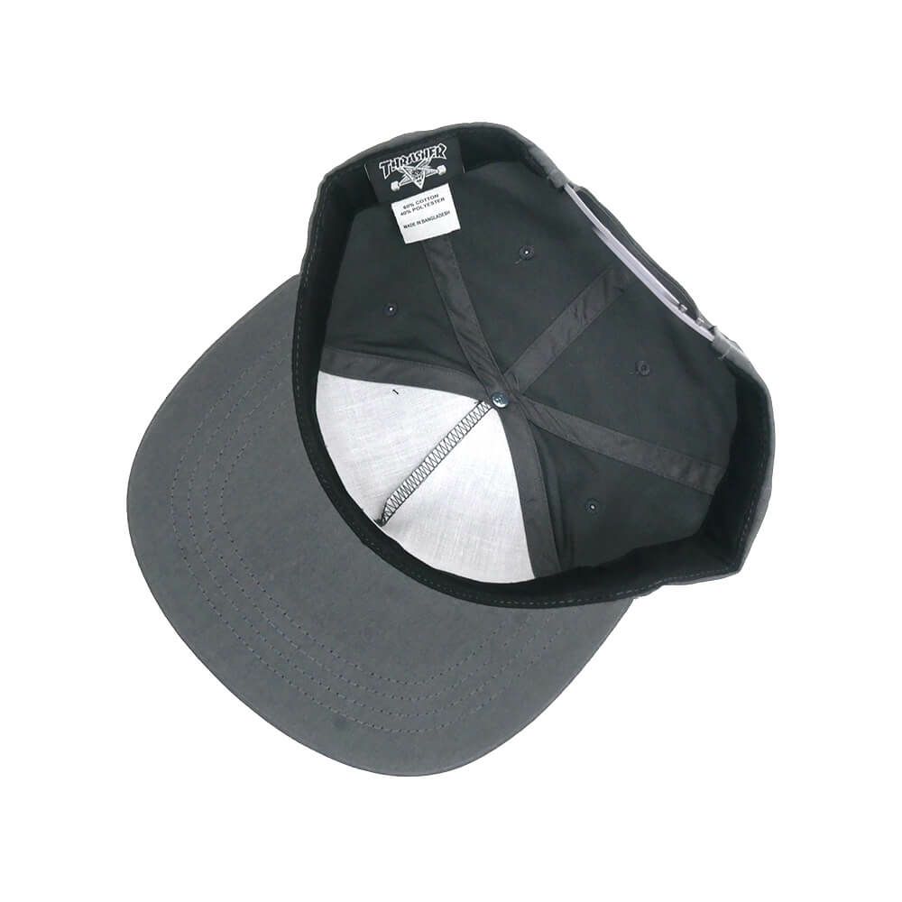 THRASHER CAP スラッシャー キャップ THRASHER x SPITFIRE SF LOC SNAPBACK CHARCOAL（US企画） スケートボード スケボー 3