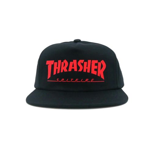 THRASHER CAP スラッシャー キャップ THRASHER x SPITFIRE SNAPBACK BLACK（US企画） スケートボード スケボー 1