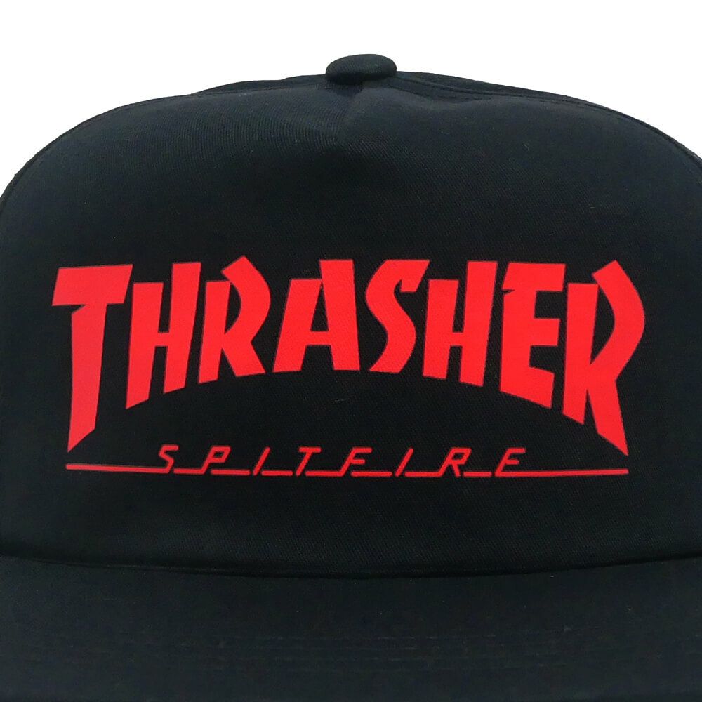 THRASHER CAP スラッシャー キャップ THRASHER x SPITFIRE SNAPBACK BLACK（US企画） スケートボード スケボー 4