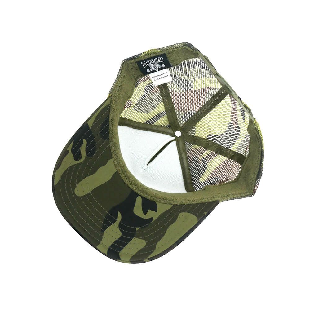 THRASHER MESHCAP スラッシャー メッシュキャップ THRASHER x SPITFIRE THRASH & BURN TRUCKER CAMO ARMY（US企画） スケートボード スケボー 3