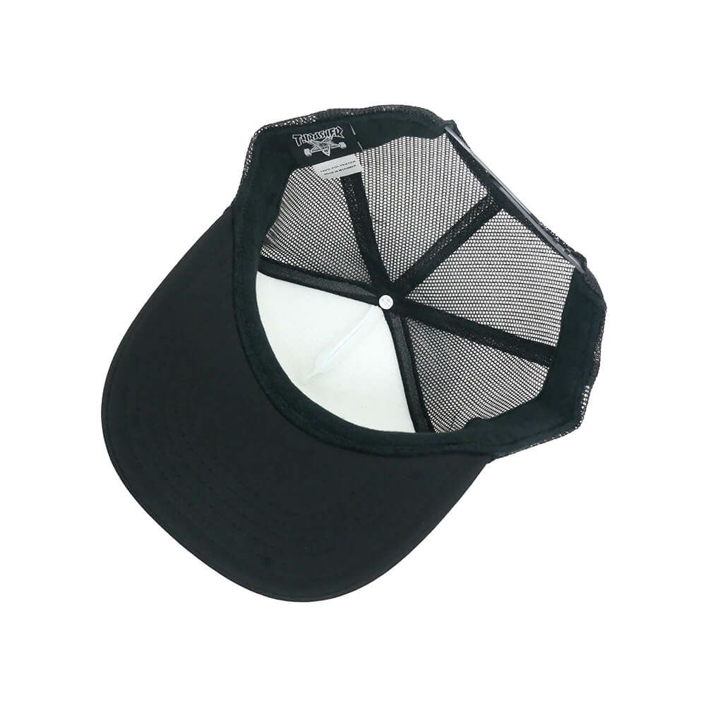 THRASHER MESHCAP スラッシャー メッシュキャップ THRASHER x SPITFIRE THRASH & BURN TRUCKER BLACK/WHITE（US企画） スケートボード スケボー 3