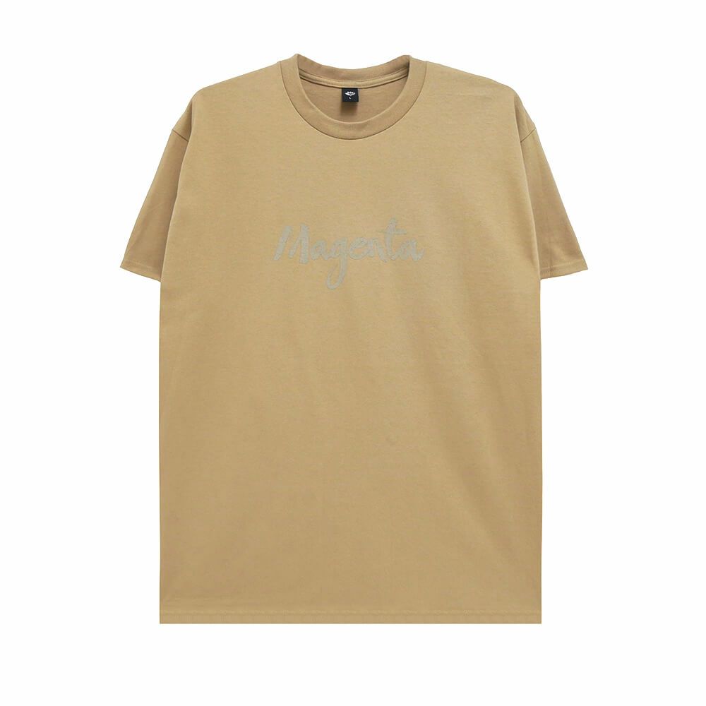 MAGENTA T-SHIRT マゼンタ Tシャツ SCRIPT BEIGE スケートボード スケボー 
