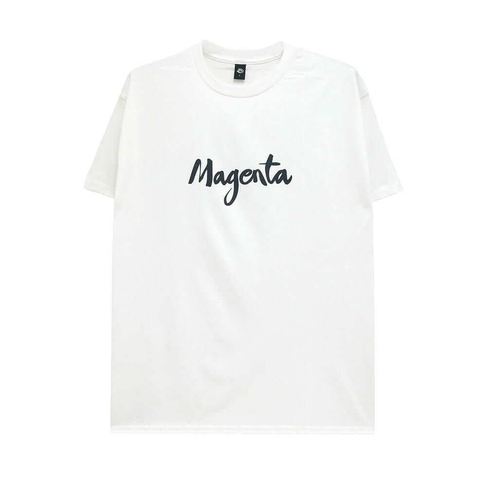 MAGENTA T-SHIRT マゼンタ Tシャツ SCRIPT WHITE スケートボード スケボー 