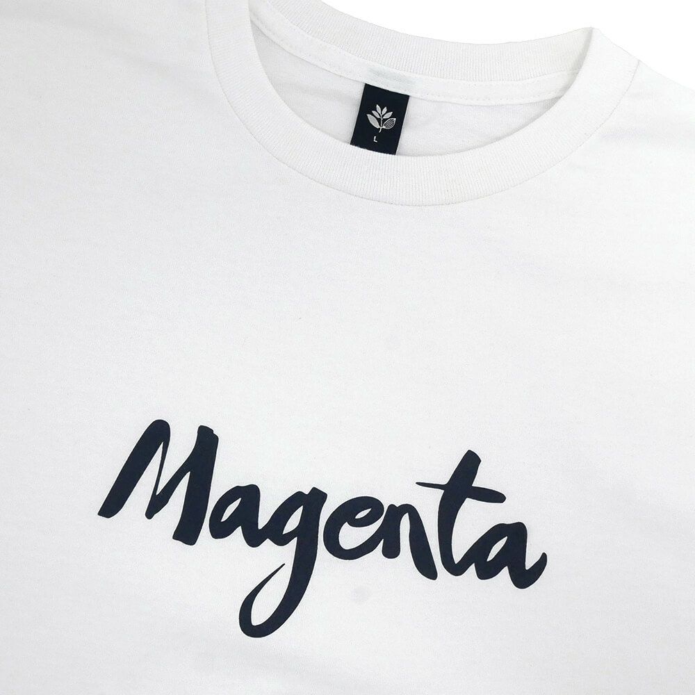 MAGENTA T-SHIRT マゼンタ Tシャツ SCRIPT WHITE スケートボード スケボー 1