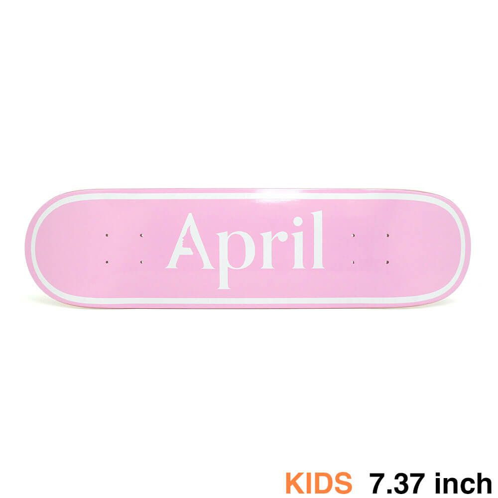 APRIL DECK エイプリル デッキ（子供用） TEAM OG LOGO WHITE PINK MINI 7.37 スケートボード スケボー 1
