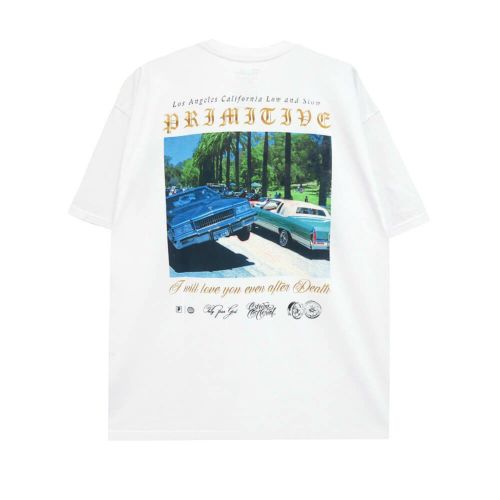 PRIMITIVE T-SHIRT プリミティブ Tシャツ LOW AND SLOW HW WHITE スケートボード スケボー 