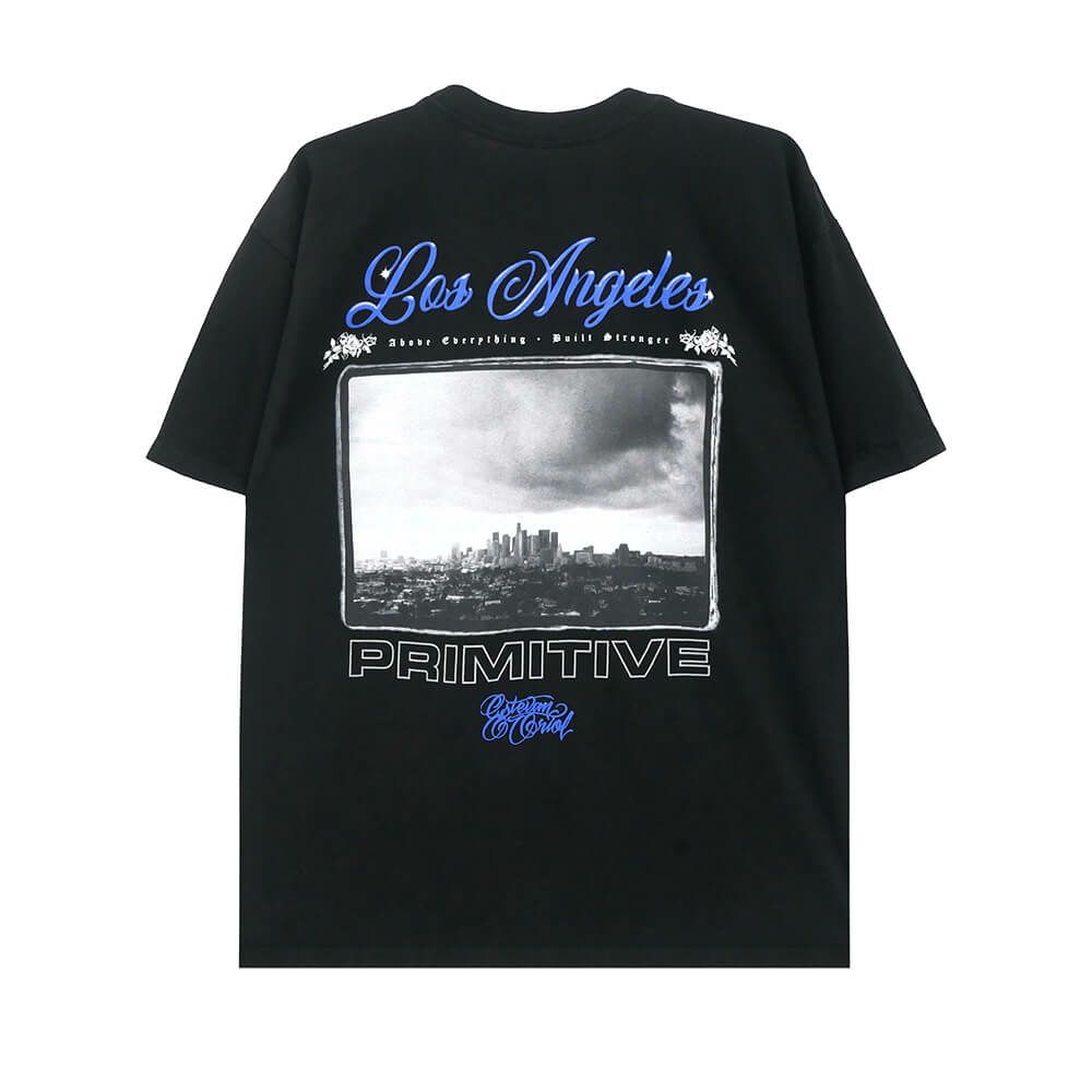 PRIMITIVE T-SHIRT プリミティブ Tシャツ CITY OF LOS ANGELES HW BLACK スケートボード スケボー 