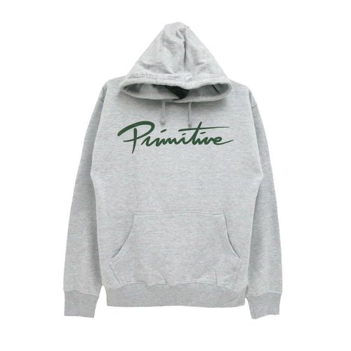 PRIMITIVE HOOD プリミティブ パーカー NUEVO SCRIPT GREY スケートボード スケボー 