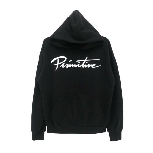 PRIMITIVE HOOD プリミティブ パーカー NUEVO SCRIPT BLACK スケートボード スケボー 