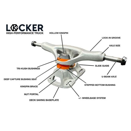 GRIND KING TRUCK グラインドキング トラック LOCKER 8.25 シルバー スケートボード スケボー 8