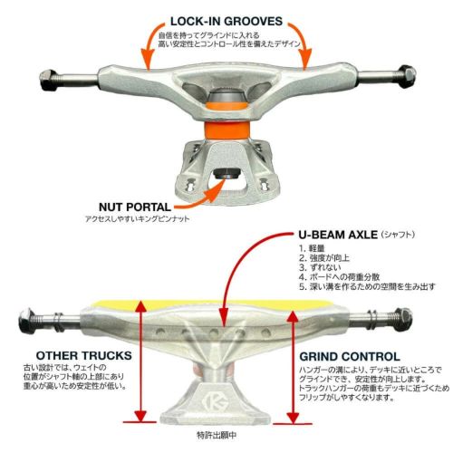 GRIND KING TRUCK グラインドキング トラック LOCKER 8.25 シルバー スケートボード スケボー 9