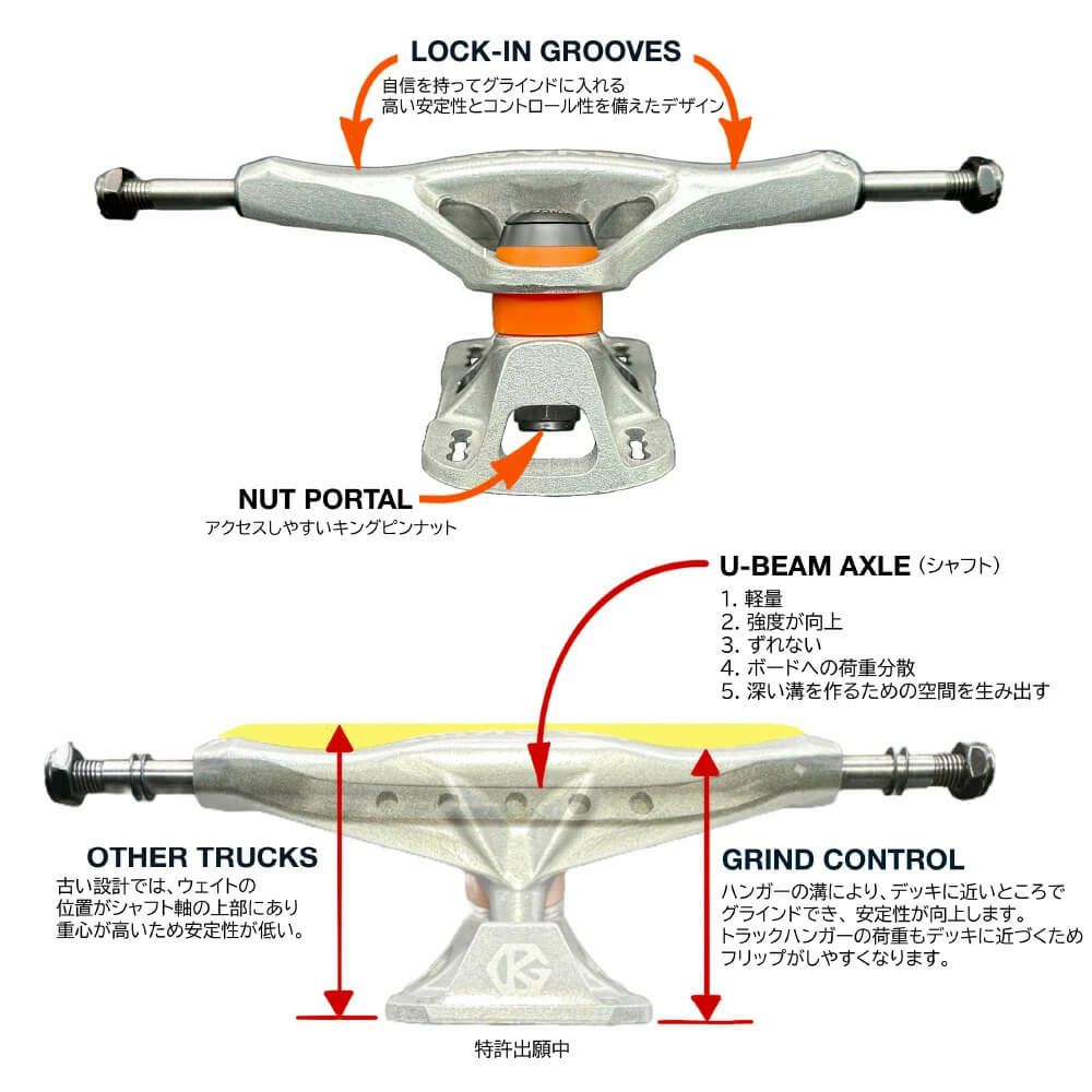 GRIND KING TRUCK グラインドキング トラック LOCKER 8.25 シルバー スケートボード スケボー 9