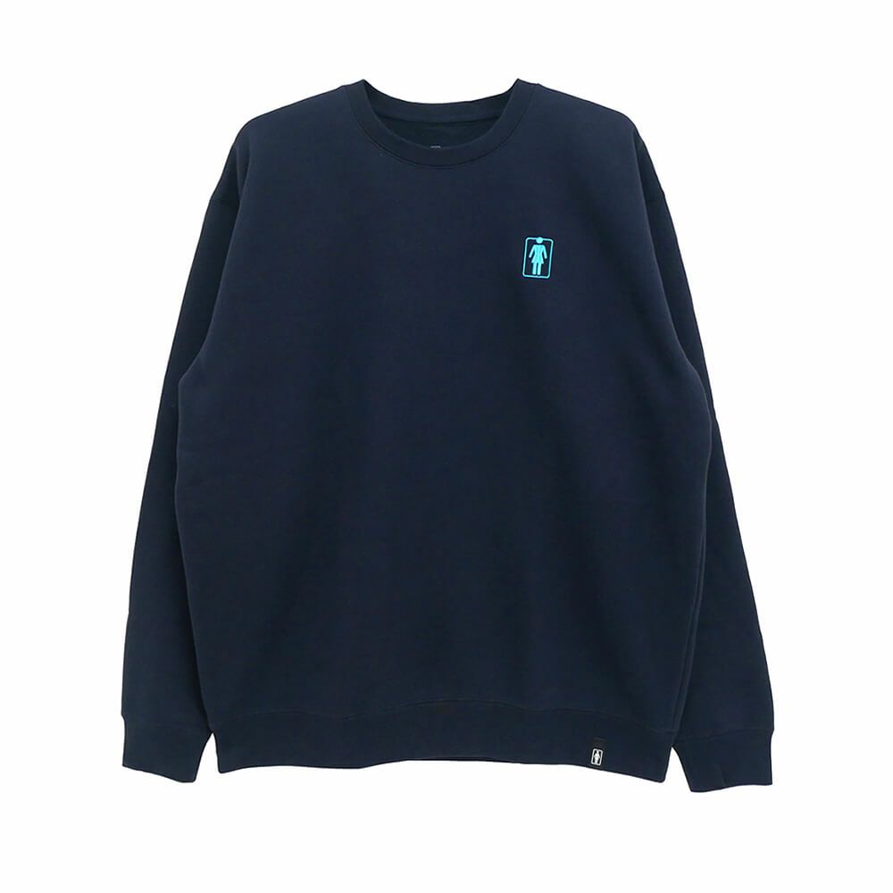 GIRL CREW SWEAT ガール トレーナー OG NATURALS EMB NAVY スケートボード スケボー 