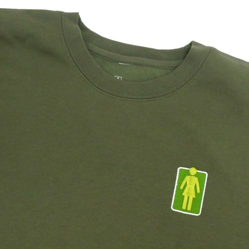 GIRL CREW SWEAT ガール トレーナー 93 TIL LOVERS OG OLIVE スケートボード スケボー 1