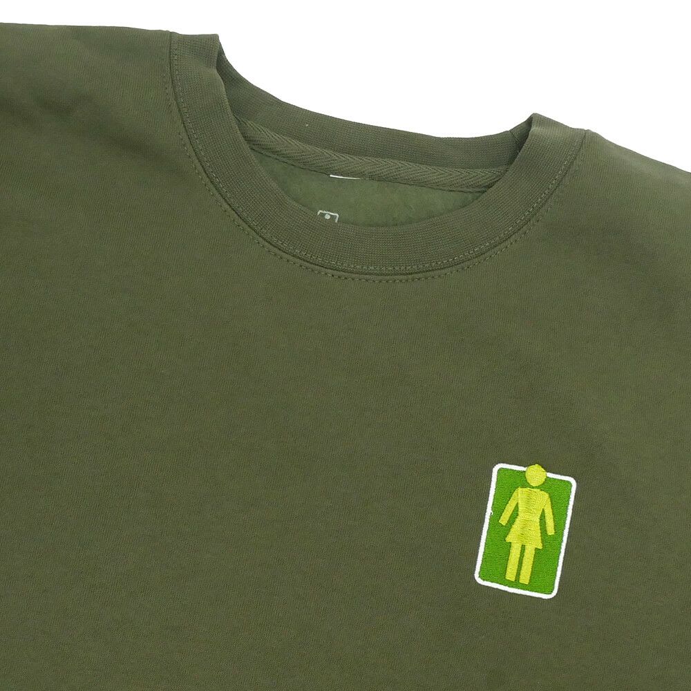 GIRL CREW SWEAT ガール トレーナー 93 TIL LOVERS OG OLIVE スケートボード スケボー 1
