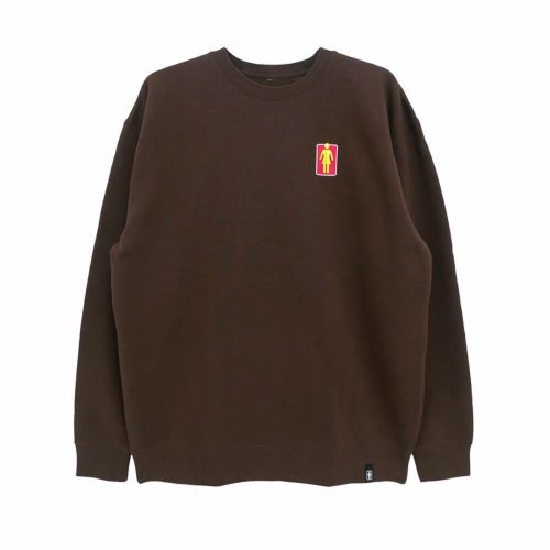 GIRL CREW SWEAT ガール トレーナー 93 TIL LOVERS OG BROWN スケートボード スケボー 