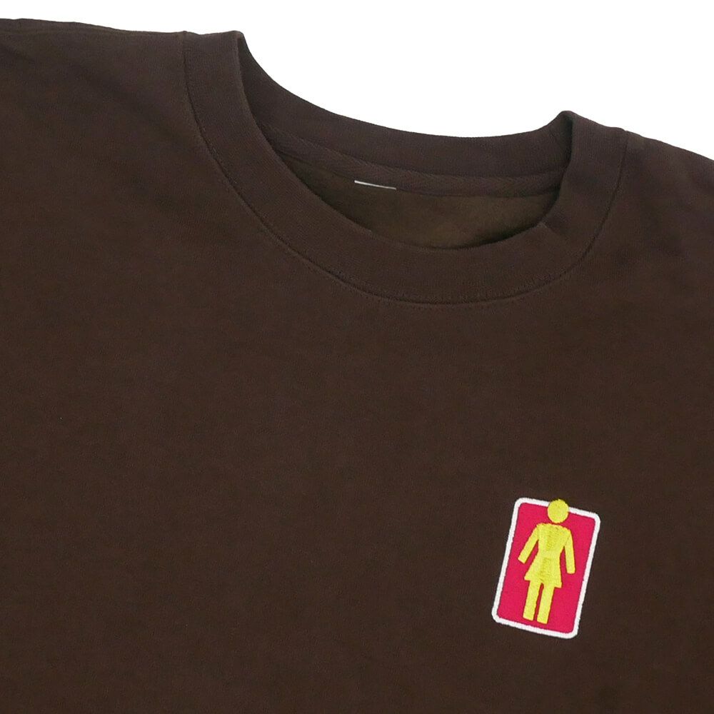GIRL CREW SWEAT ガール トレーナー 93 TIL LOVERS OG BROWN スケートボード スケボー 1