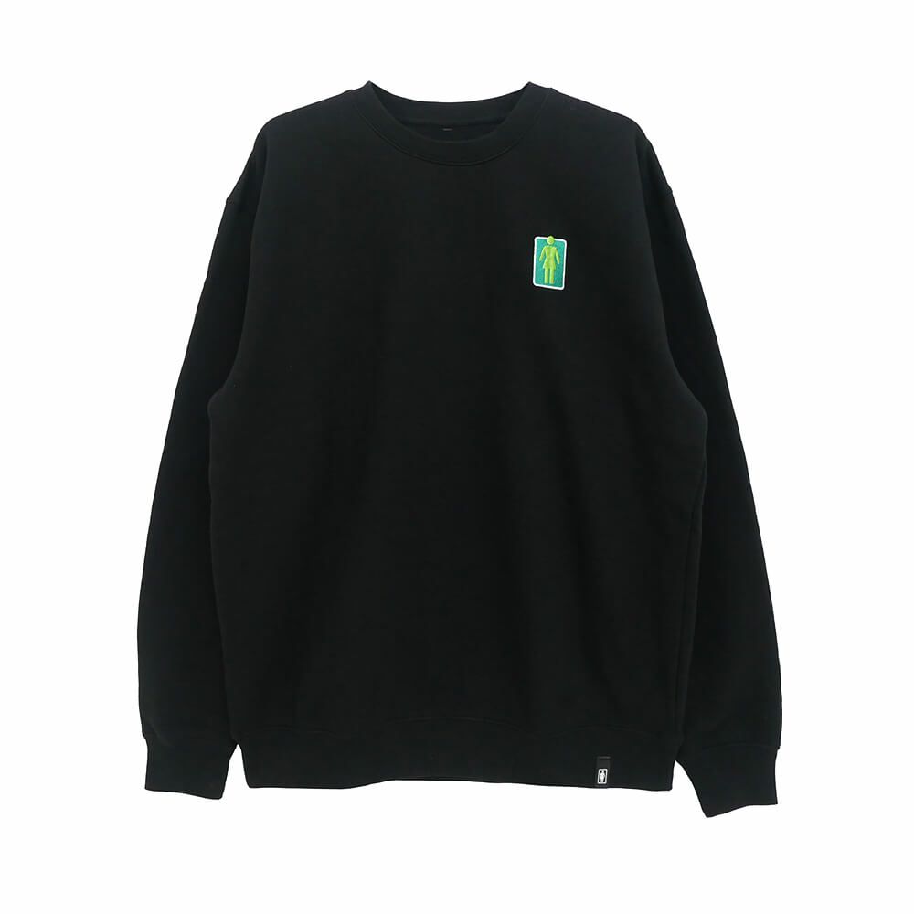 GIRL CREW SWEAT ガール トレーナー 93 TIL LOVERS OG BLACK スケートボード スケボー 