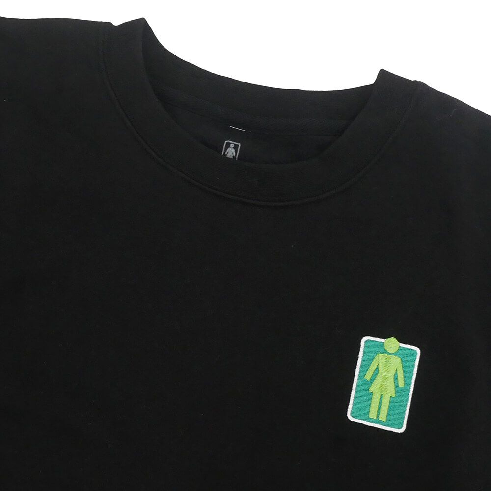 GIRL CREW SWEAT ガール トレーナー 93 TIL LOVERS OG BLACK スケートボード スケボー 1