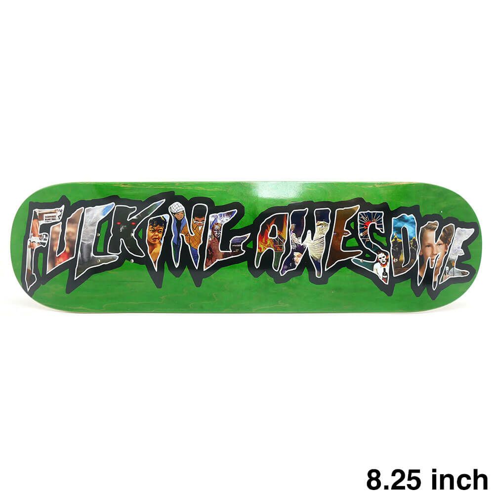 FUCKING AWESOME DECK ファッキンオーサム デッキ JASON DILL BIG LOGO COLLAGE GREEN STAIN 8.25 SHAPE 1 スケートボード スケボー 1