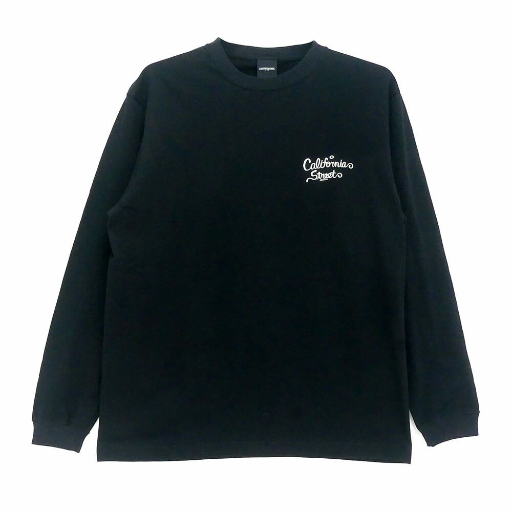 CALIFORNIA STREET LONG SLEEVE カリフォルニアストリート ロングスリーブTシャツ HUNTING by ESOW BLACK スケートボード スケボー 01