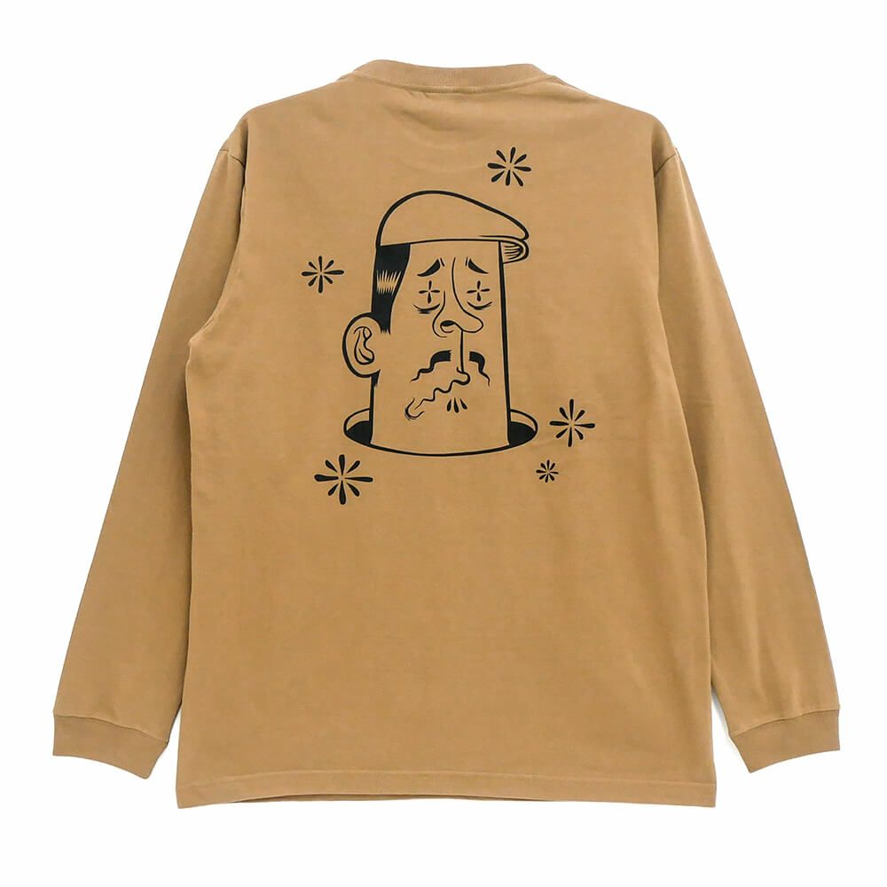 CALIFORNIA STREET LONG SLEEVE カリフォルニアストリート ロングスリーブTシャツ HUNTING by ESOW DARK CAMEL スケートボード スケボー