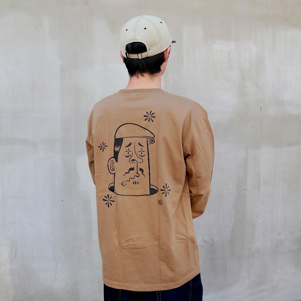 CALIFORNIA STREET LONG SLEEVE カリフォルニアストリート ロングスリーブTシャツ HUNTING by ESOW DARK CAMEL スケートボード スケボー 04