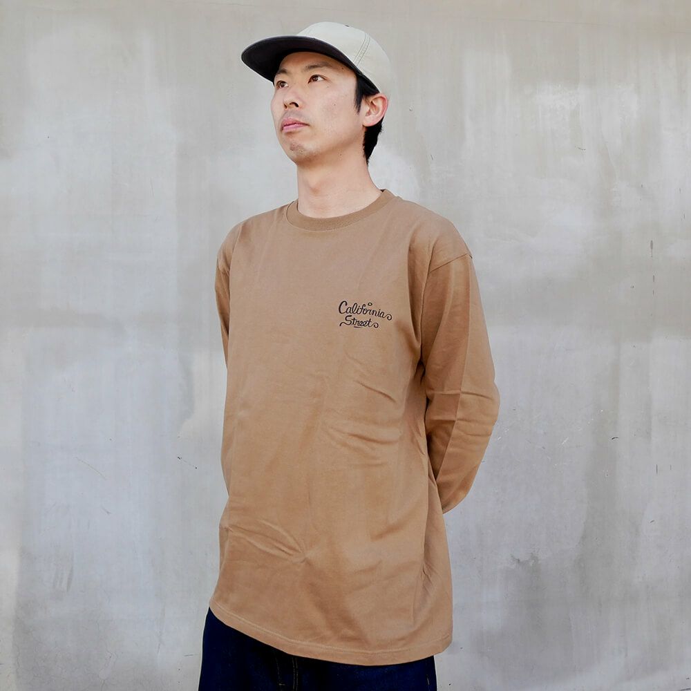 CALIFORNIA STREET LONG SLEEVE カリフォルニアストリート ロングスリーブTシャツ HUNTING by ESOW DARK CAMEL スケートボード スケボー 05