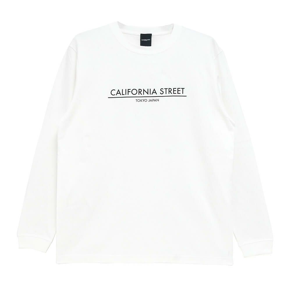 CALIFORNIA STREET LONG SLEEVE カリフォルニアストリート ロングスリーブTシャツ LOGO BAR WHITE スケートボード スケボー