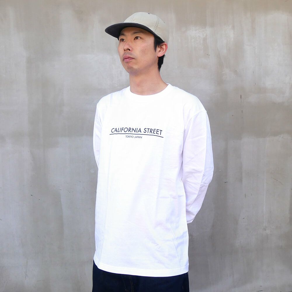 CALIFORNIA STREET LONG SLEEVE カリフォルニアストリート ロングスリーブTシャツ LOGO BAR WHITE スケートボード スケボー 02